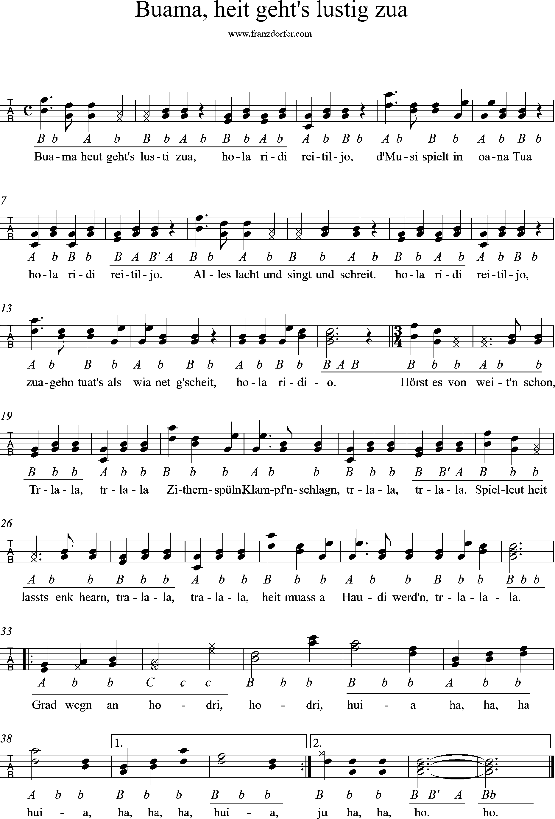 Harmonika, Ziach, lernen online- Buama heit geht s lustig zua